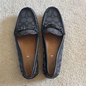 Coach Black Logo Bit Loafers 7.5
